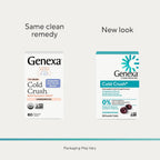 Genexa Cold Crush, Drug Free & Made Clean, 60 Chewable Tablets for Adults | Dye Free, 0% Artificial Additives, Non-GMO, Gluten Free, Homeopathic Cough, Cold, Sore Throat Relief, Acai Berry Flavor