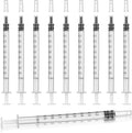 12pack 1ml Syringes Without Needle Plastic for Liquid, Measuring, Ink Refilling, Oil, Liquids Glue Applicator, With Cap