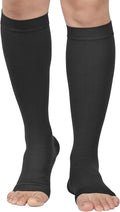 Compression Socks, Open Toe, Medical 20-30 mmHg Graduated Compression Stockings for Men Women, Knee High Compression Sleeves for Pregnancy, Varicose Veins, Relief Shin Splints, Nursing, Edema, Sports