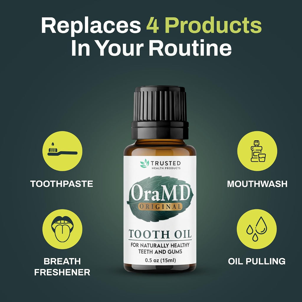 OraMD 4-in-1 Original Tooth Oil - Gum Disease Gingivitis Treatment (1 Pack) | Clinically Tested, Periodontal Disease Treatment, Sensitive Teeth & Gums, Chemical-Free Solution, 250,000+Satisfied Customers