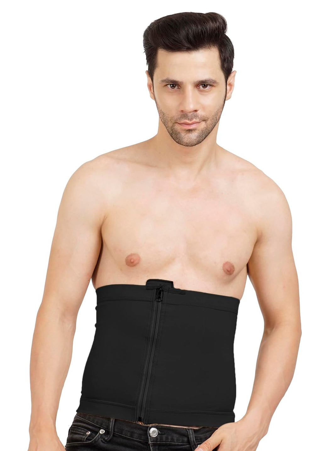 Abdominal Shapewear | MODERATE COMPRESSION | ZIP Closure | Support for Post-Cesarean, Postpartum, and Abdominal Liposuction | Umbilical and Abdominal Hernia (Black, S)