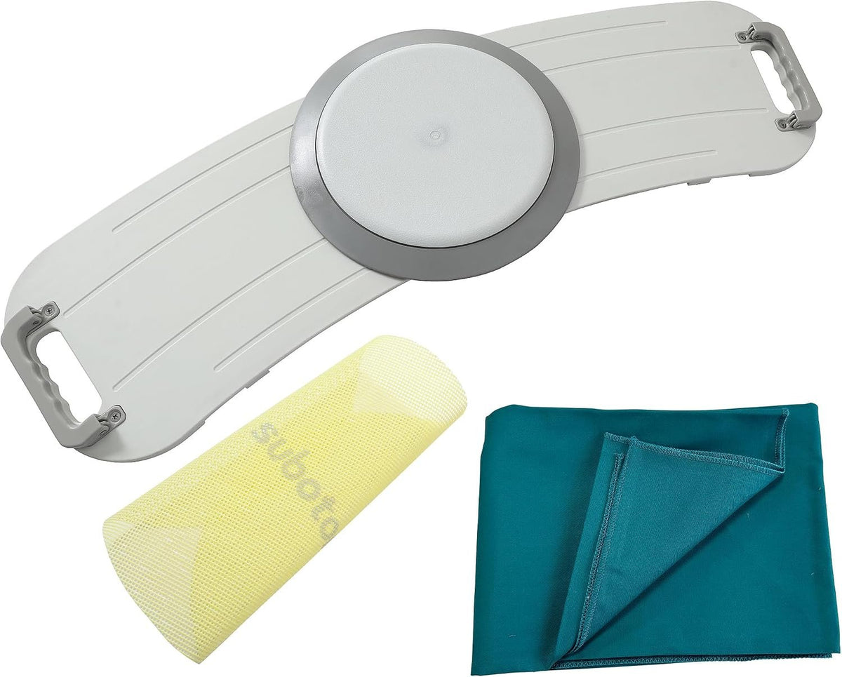 Rotating Transfer Board with Turntable & Dual Assisted Handles - FSA/HSA - Eligible Sliding Transfer Board for Wheelchair to Bed or Sofa, Non-Slip Home Care Mobility Aid for Seniors & Caregivers White