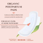 ORGANYC - Large and comfortable postpartum pads for medium flow days, 100% certified organic cotton