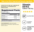 NatureWise Vitamin D3 4000IU + K2 (MK7) 100mcg with Organic Extra Virgin Coconut Oil - Supports Calcium Absorption, Bone & Immune Health - Non-GMO, Soy & Gluten-Free - 30 Softgels[1-Month Supply]