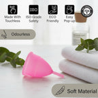 Reusable Menstrual Cup for Women | FDA Approved | Made of Ultra Soft 100% Medical Grade Silicone | Odour, Rash & Itch-Free Period | Leak-Proof Protection for 8-10 Hours, Pack of- 1