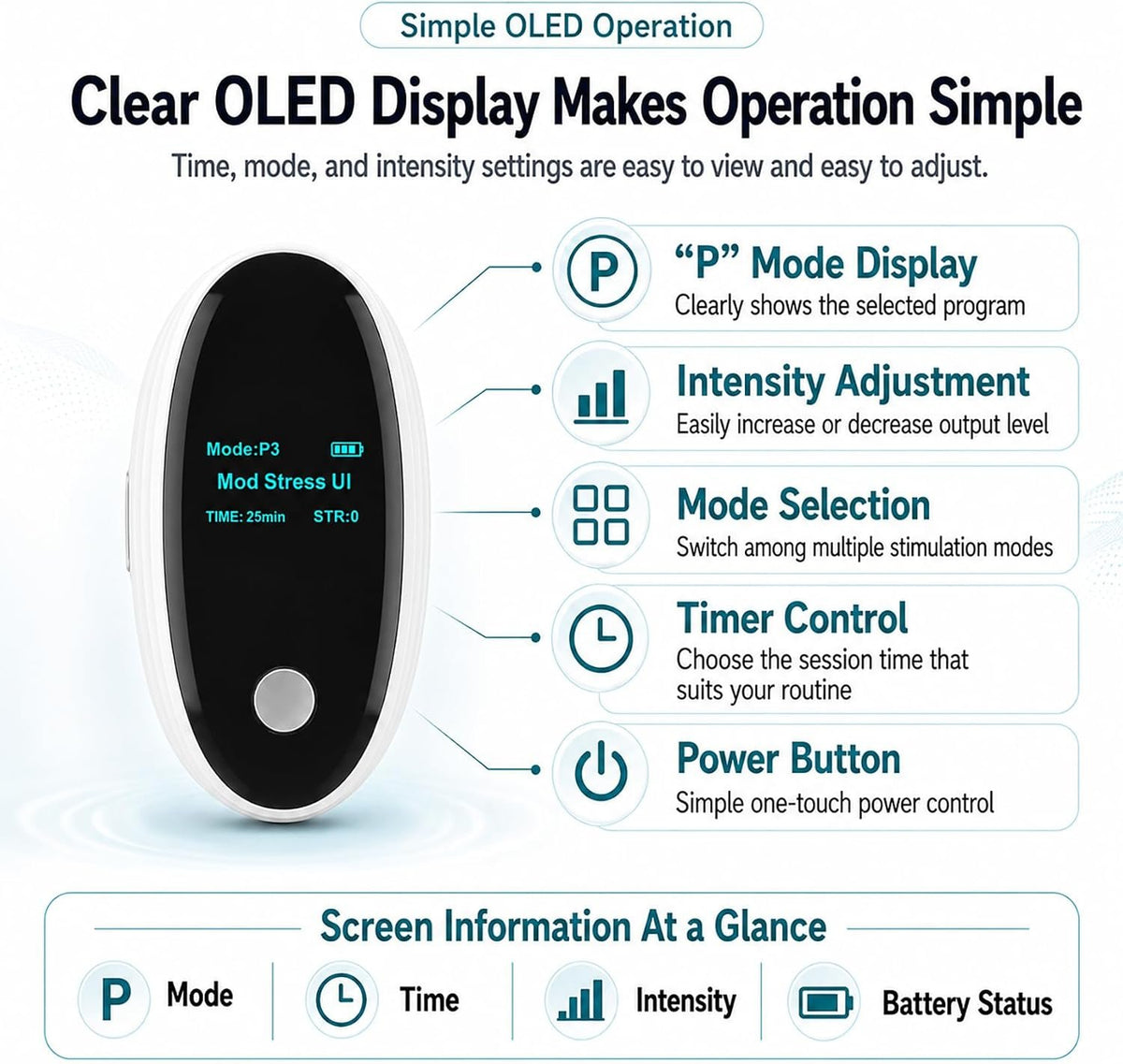 FDA Cleared Pelvic Floor Muscle Trainer for Women with Probe and Pads, Kegel Exerciser for Bladder Control with 10 Programs and Adjustable Intensity, Rechargeable, with Display Screen