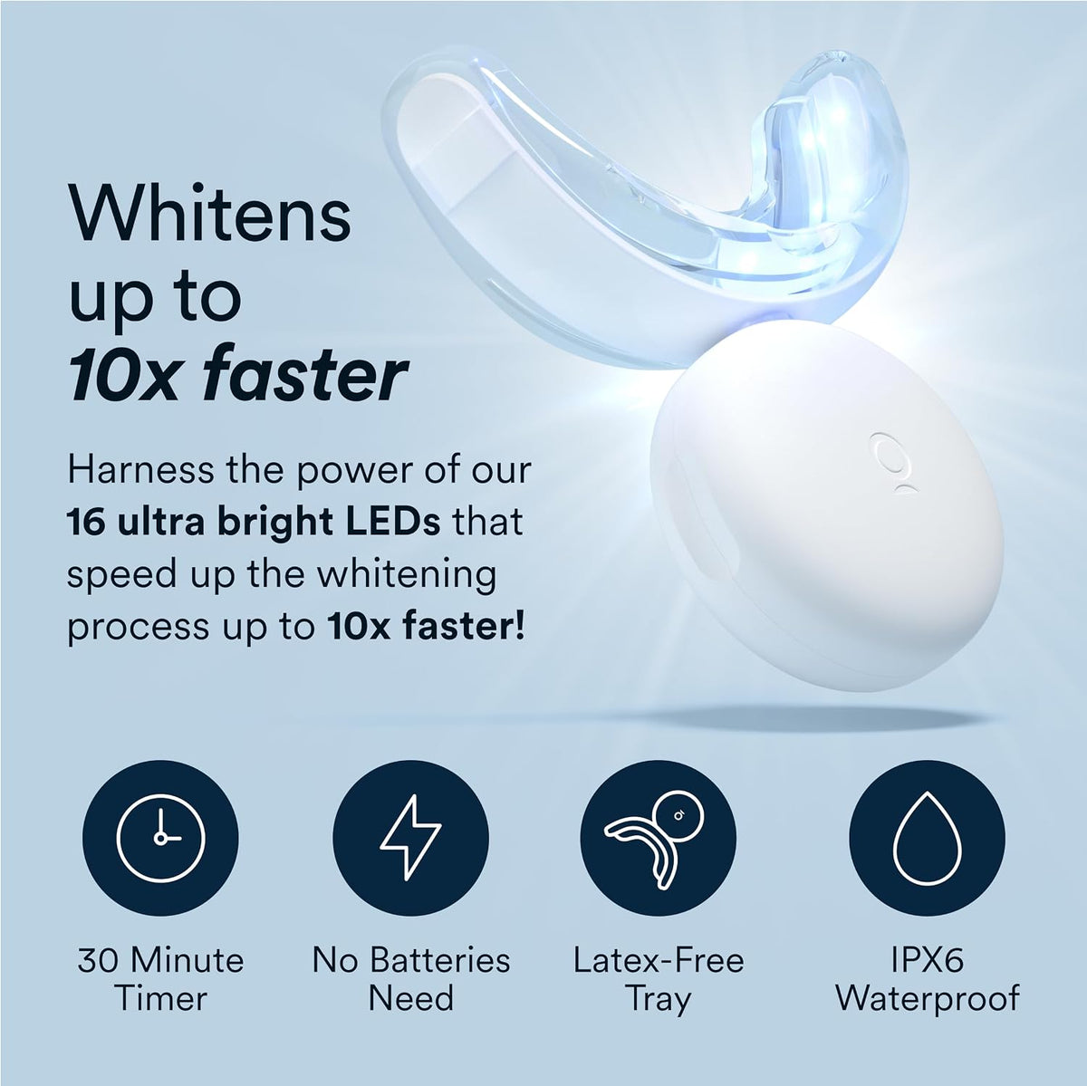 Auraglow Teeth Whitening Kit, LED Accelerator Light, 35% Carbamide Peroxide Teeth Whitening Gel, 20+ Whitening Treatments, Whitens up to 10 Shades in 7 Days