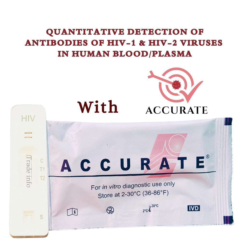 Most Accurate HIV1 & HIV2 Rapid Home Self-Test Kit (Pack of 1).