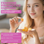 Feminine Probiotics Gummies for Women, Vaginal Probiotics with Slippery Elm,Prebiotics & Probiotics Supports pH Balance,Immune Health, Vegan, Non-GMO, Pineapple Flavor,60 Gummies 1 Pack