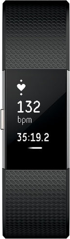 Fitbit Charge 2 Heart Rate + Fitness Wristband, Black, Large (US Version), 1 Count