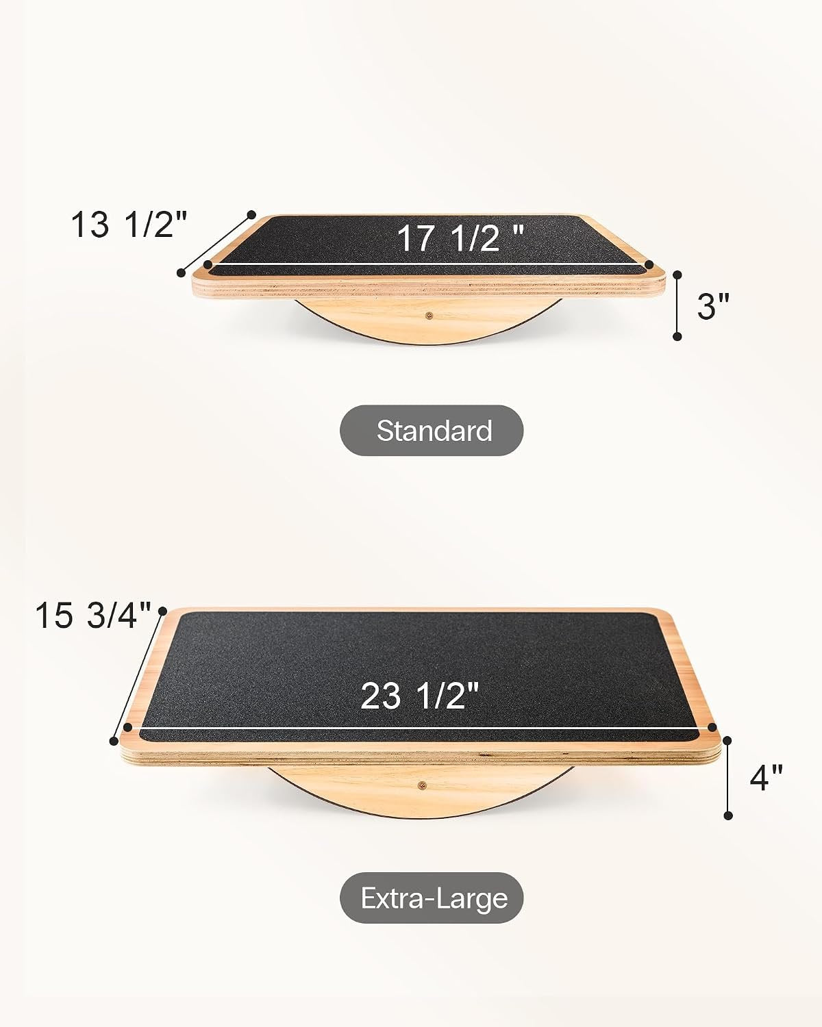StrongTek Wooden Balance Board, Basic Rocker or Advanced 360° Wobble | Beginner-to-Advanced Options, Non-Slip Surface, Ankle Rehab, Physical Therapy, Core Stability and Balance Training