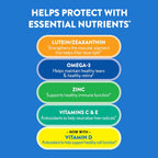 Ocuvite 50+ Eye Vitamin & Mineral Supplement, Multivitamin for Vision & Ocular Health with Omega-3, Zinc, Vitamins C & E, Lutein & Zeaxanthin, Zinc Supplements for Women and Men, 90 Softgels