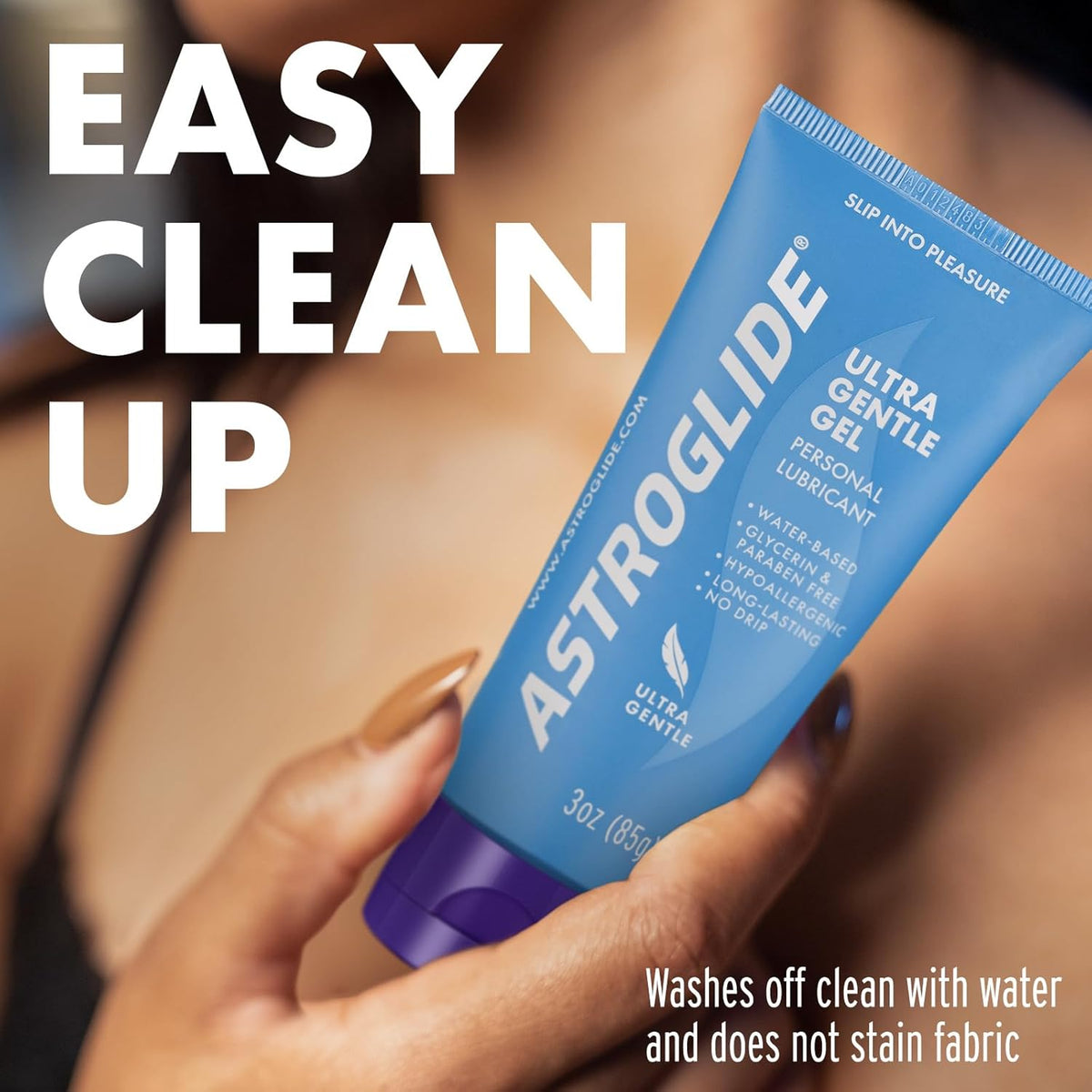 Astroglide Water Based Ultra Gentle Gel Personal Lubricant, Sex Lube for Long-Lasting Pleasure for Men, Women and Couples, Safe for Toys, 85g