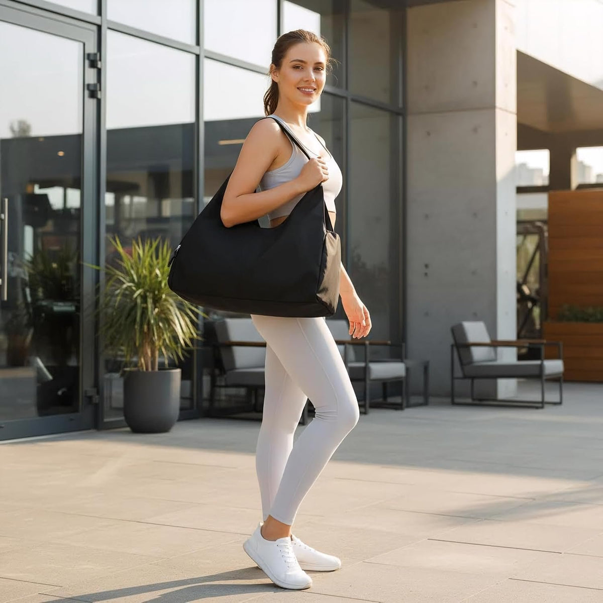 Forestfish Gym Bag For Women With Shoes Compartment & Wet Dry