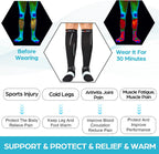 NEENCA Compression Socks, Medical Athletic Calf Socks for Injury Recovery & Pain Relief, Sports Protection—1 Pair, 20-30 mmhg