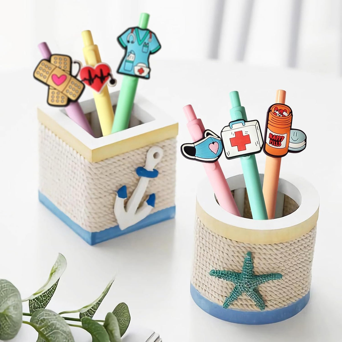 LSLSHY Nurse Pens Nurse Gifts for Cna, Medical Assistant & Nursing Students | Nurse Accessories for Work, Cute Cartoon Aesthetic Black Ink Gel Pens Set, Bulk Appreciation Gifts Nursing School Essentials