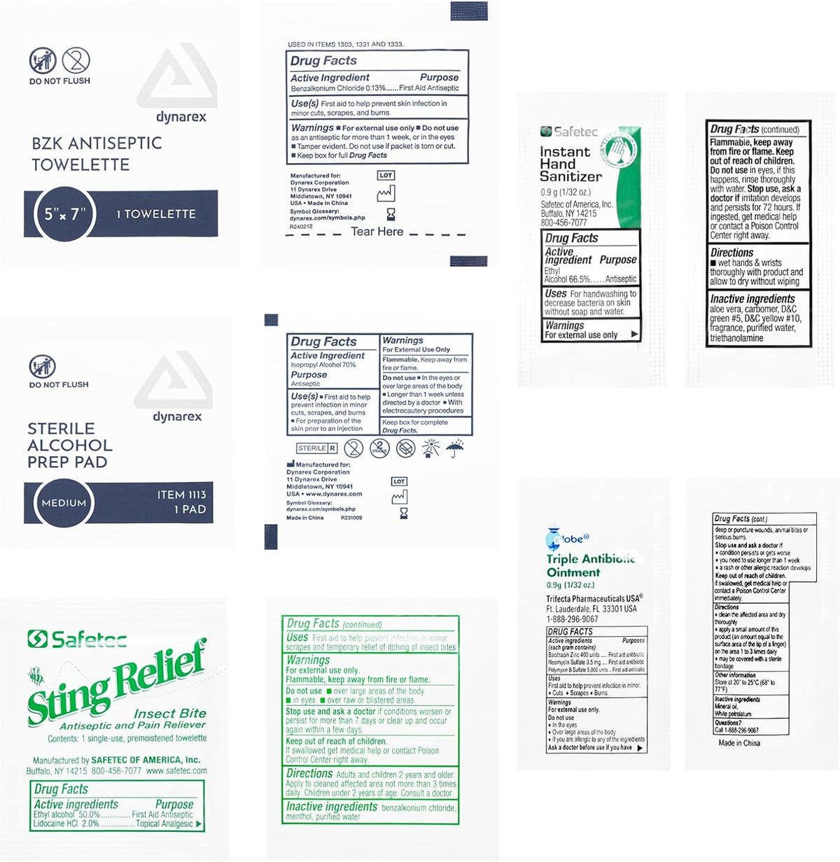 MFASCO Antiseptic Wound Care Travel Pack | 39 Piece First Aid Kit Refill