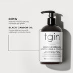tgin Protective Leave In Conditioner – Restores Moisture & Shine – 13 oz | Miracle RepaiRx Leave In Conditioner For Curly Hair with Black Castor Oil & Biotin for Growth – Reduces Breakage & Split Ends