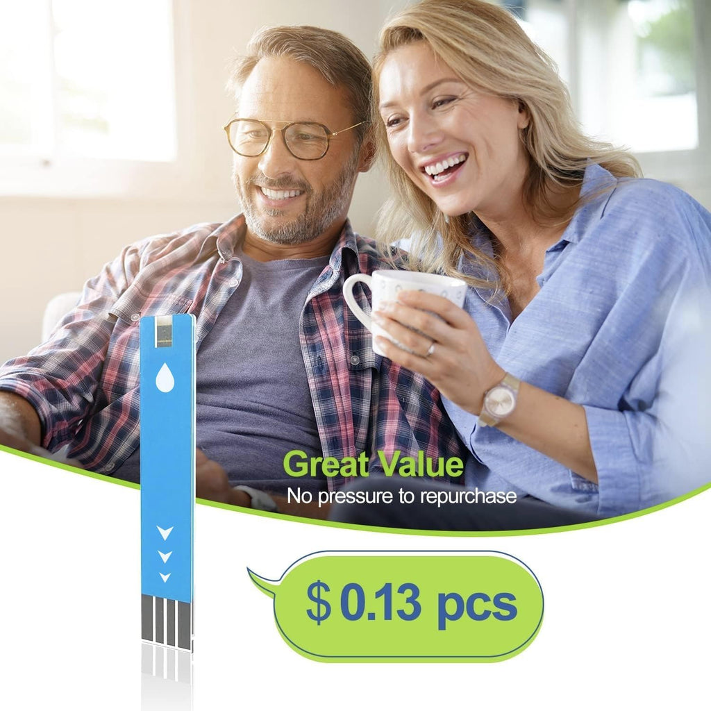 AUVON Blood Glucose Test Strips, 300 Count, Value Pack, Accurate Readings | Blood Glucose Test Strips Only Compatible with AUVON DS-W Diabetes Sugar Testing Meter, Work Effectively with Small Drops