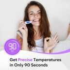 easy@Home Digital Basal Body Thermometer for Adults - Fertility Tracker | Precise 1/100th Degree Thermometer. Flexible Tip, Backlit LCD & 30 Memory. Auto Scan Premom App for Women
