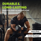 HANDBODE Rubber Coated Hex Dumbbell Set with Rack, 300-840 lb
