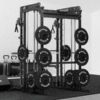 RitFit M1 Pro Smith Machine Cable Crossover Power Cage Home Gym | Dual 360 Cables, Barbell & Handles, LAT Pulldown, 1850LBS Weight Capacity