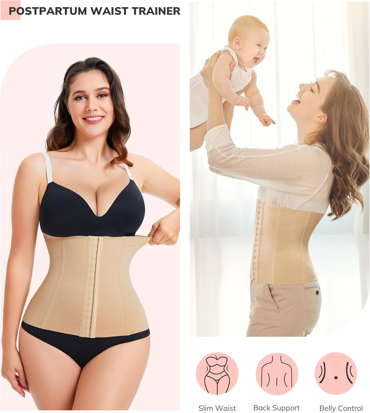 LODAY Waist Trainer Corset Shapewear Tummy Control Body Shaper Waist Cincher for Women Faja Postpartum Belly Band Wrap