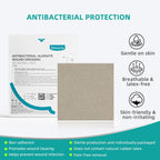 Dimora Upgrade Silver Calcium Alginate Wound Dressing -Antibacterial Non Stick Gauze for Wounds Care, Highly Absorbent Sterile Bandage Pads with Ag, 2'' x 2'' Patches 12 Packs Individual