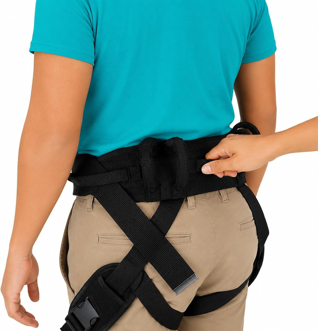 Vive Gait Belt with Leg Straps - Heavy Duty Transfer Belt with Quick | Release Gait Belts for Seniors - Adjustable Bed, Stand Assist Aid with Handles - Physical Therapy Mobility Aid for Elderly