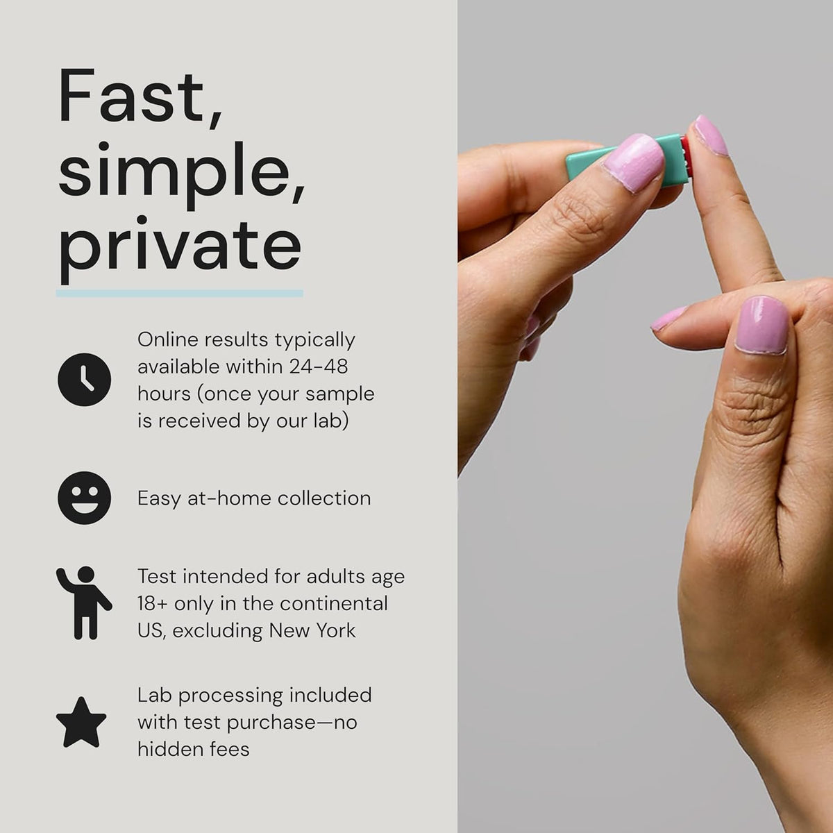 Simple HealthKit At-Home Diabetes Test Kit for Hemoglobin A1c (HbA1c) Levels - A1c Home Test Kit - Free Follow-Up Care & Fast Lab Results
