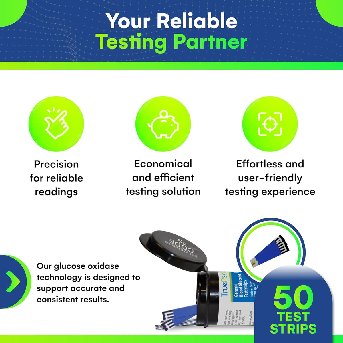 TruePoint Blood Glucose Test Strips, 50 Count, for Ultra Series Meters | For home blood glucose testing; compatible with Ultra, Ultra2, UltraMini and UltraSmart meters.
