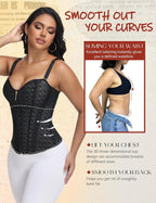 SHAPSHE Waist Trainer for Women Bustier Corset Overbust Sexy Top Tummy Control Shapewear for Going Out Party with Zipper