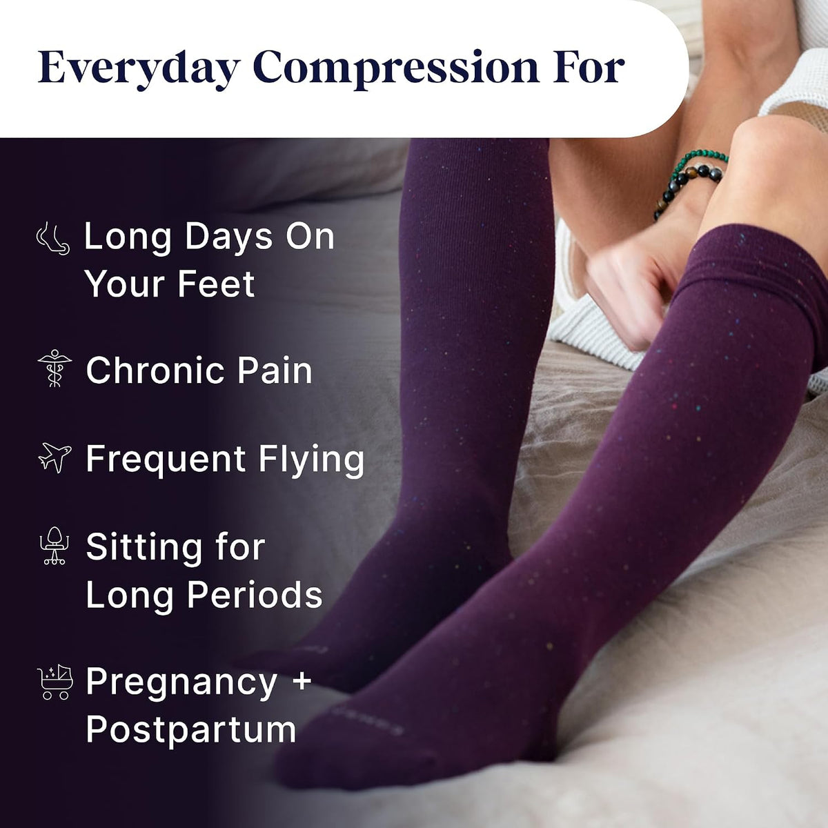 Premium Cotton Knee High Socks - 15-20mmHg Graduated Compression Socks - Soft & Breathable, Unisex