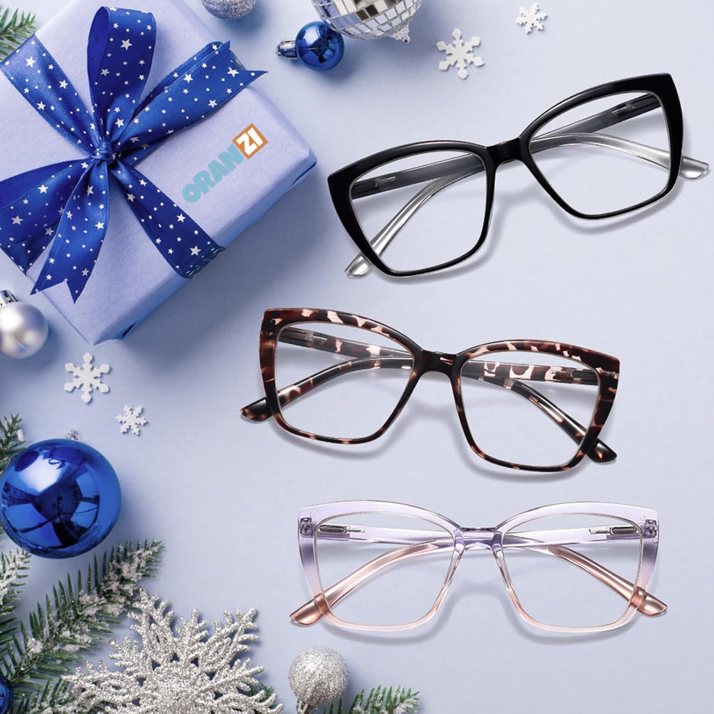 Reading Glasses for Women, 1.50 Fashion Oversized Blue Light Readers | TR90 Lightweight Cat Eye Frames Spring Hinge Eye Glasses with Blue light Protection for All Day Comfort wear & Anti Eyestrain