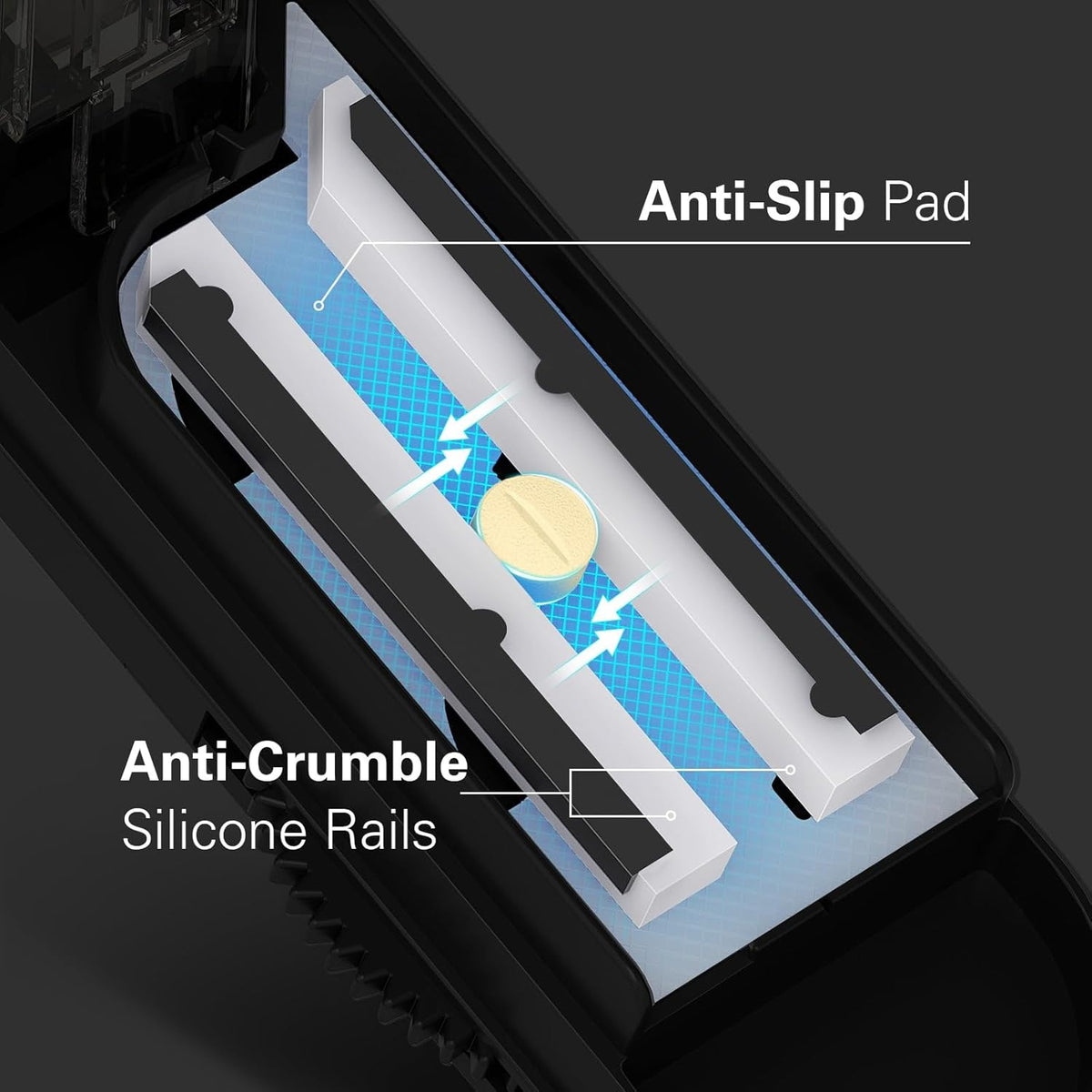 ONE PIX Pill Cutter Splitter for Small and Tiny Pills, Multiple Pill Splitter with Centering Device & Hidden Blade, Adjustable Tablet Cutter for Large Pills, Seniors, Pets, Grey