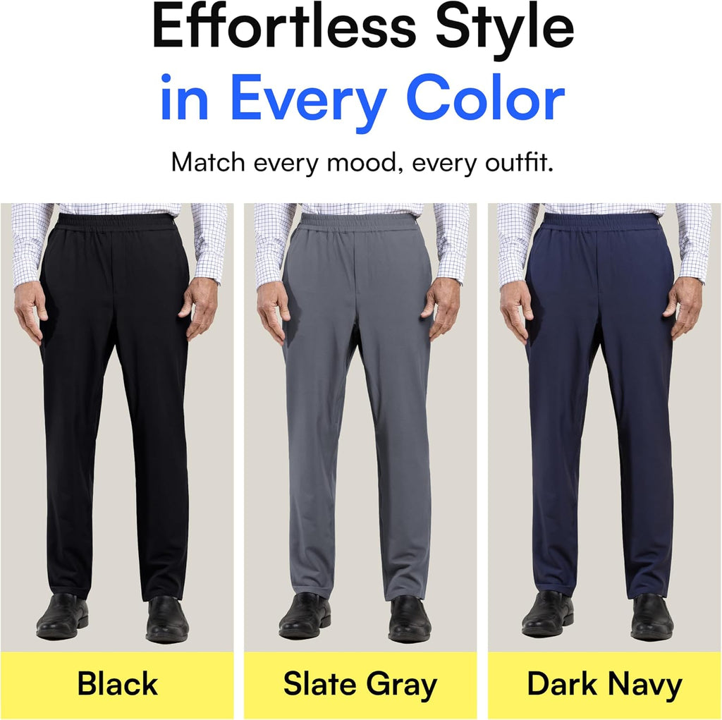 Joe & Bella CareZips® Adaptive Pants for Men - Elastic Waist Easy-Access Side & Inseam Zipper - Alternative to Tear Away