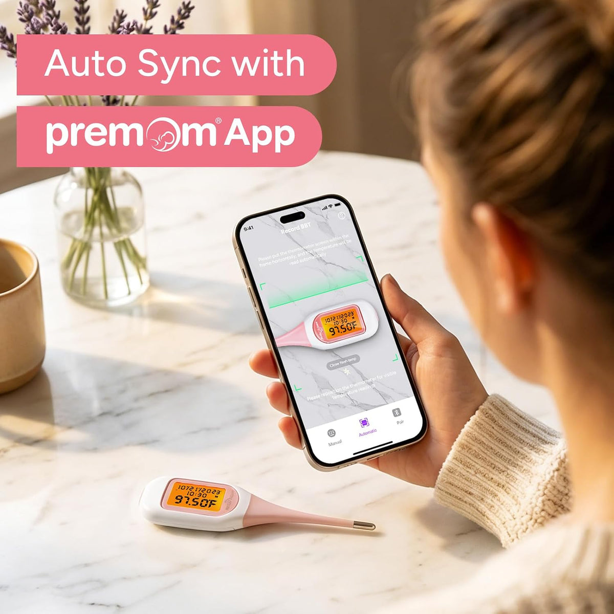 easy@Home Bluetooth Basal Body Thermometer for Adults - Fertility Prediction
