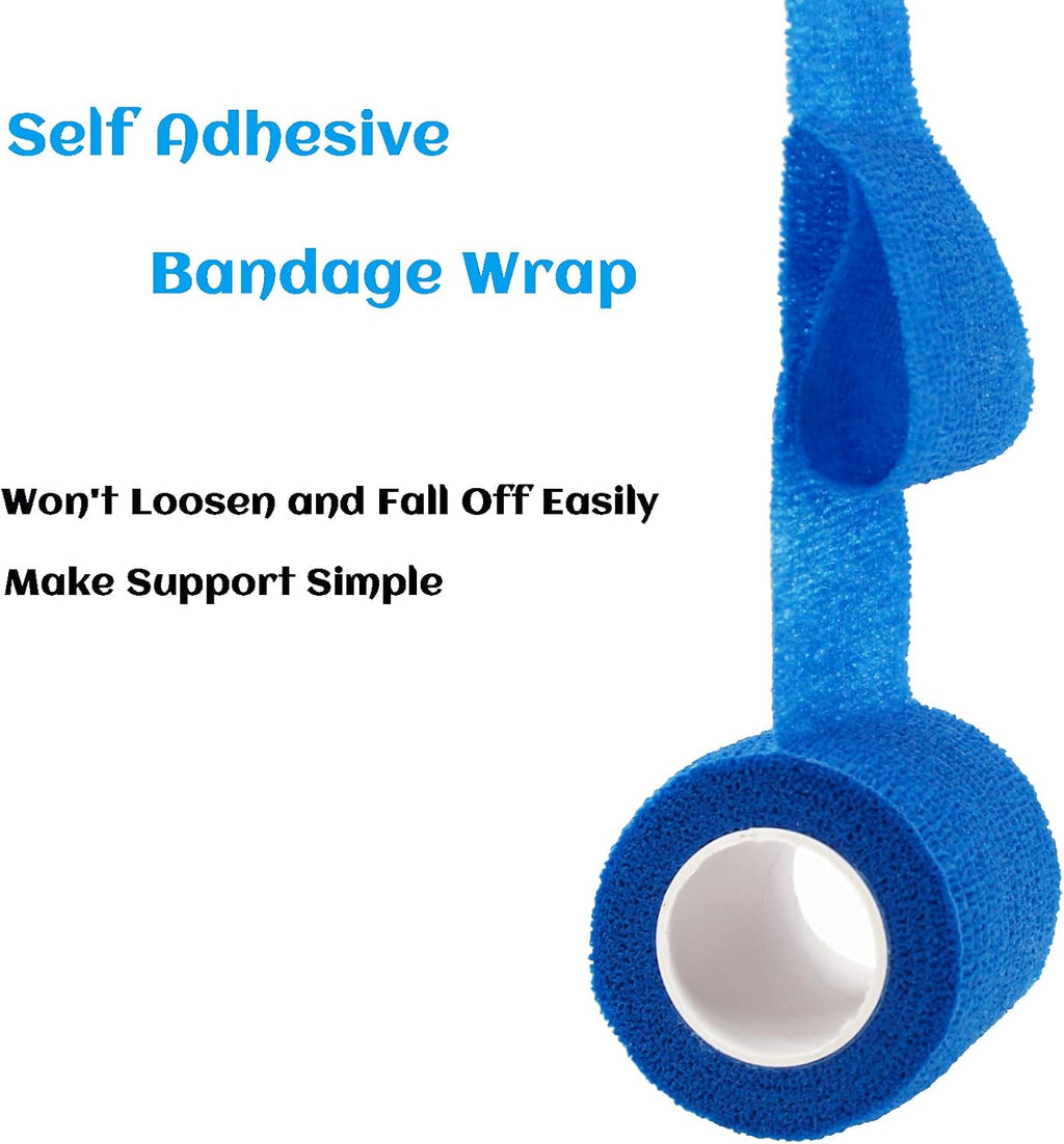 24 Pack Self Adhesive Bandage Wrap 2 Inch, Athletic Elastic Non Woven Cohesive Bandage for Sports, Wrist, Ankle Sprains, Swelling and Vet Wrap (Rainbow)