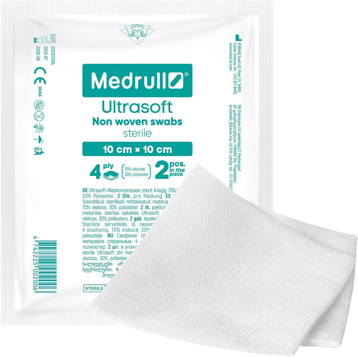 Medrull Medical Gauze Sterile 10 cm 2 pieces
