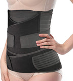 3 in 1 Postpartum Support - Recovery Belly/Waist/Pelvis Belt Shapewear (One Size (US 4-12), Black)