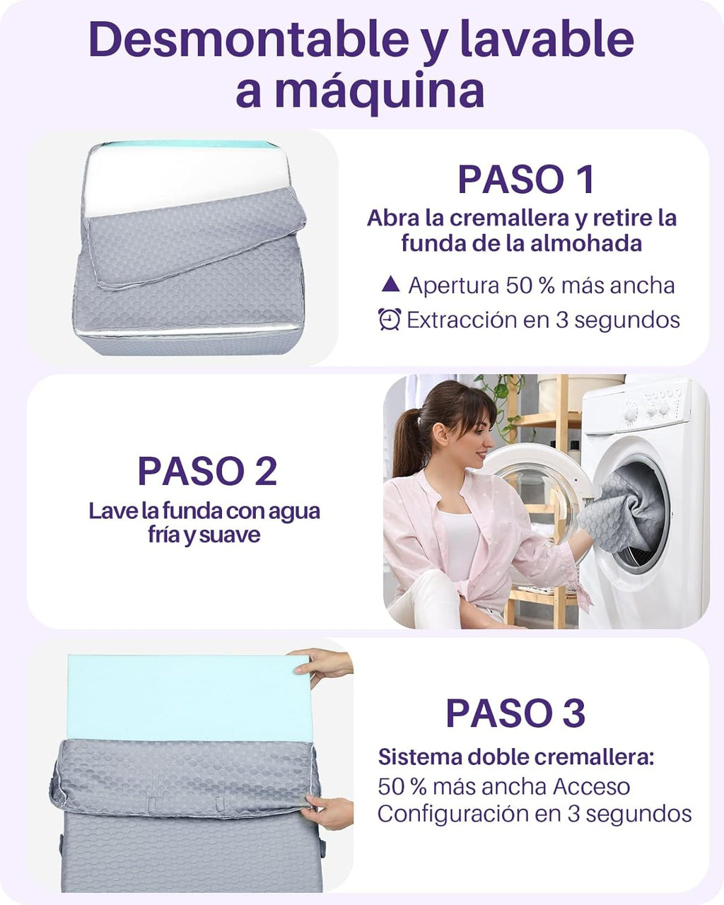 Kekoy Adjustable Adult Anti-Reflux Wedge | Ideal for Sleep Apnea, Acid Reflux, Snoring and Postoperative Recovery | Memory Foam Wedge Pillow, Washable Cover and Handle – Grey