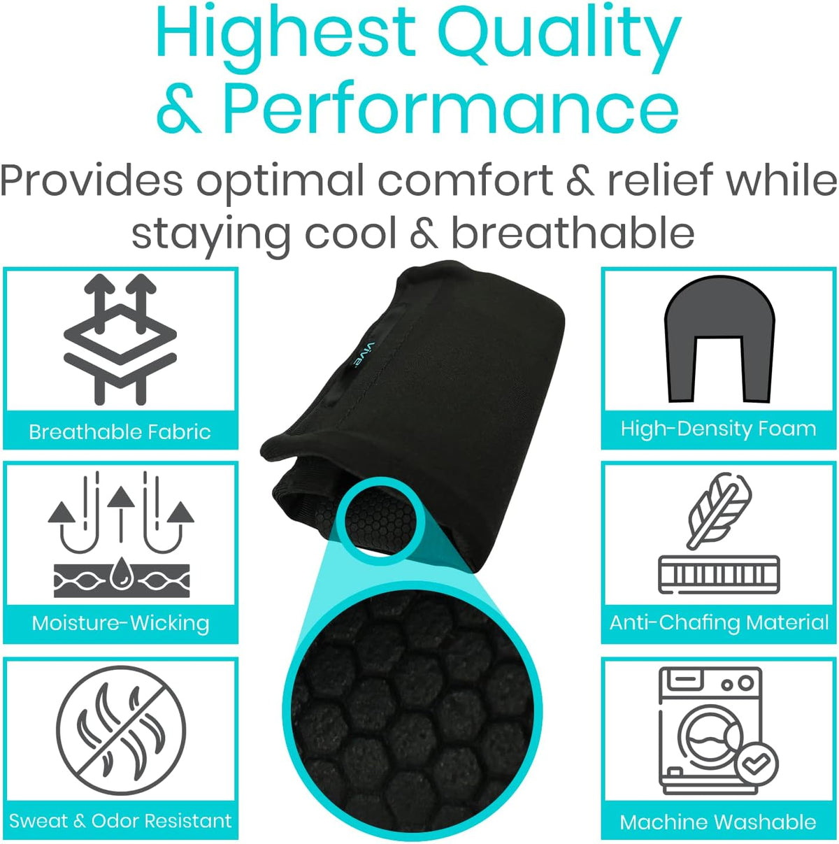 Vive Crutch Pads, Bag, & Hand Grips (5 PCS) - Crutches for Adults Armpit