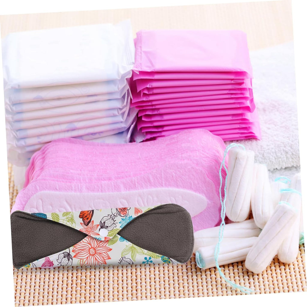 Baluue Menstrual Pads Reusable Washable Bamboo Charcoal Sanitary Pads Sizes 6, 9, 10 for Sensitive Skin Overnight Use 3 Pcs Random Color