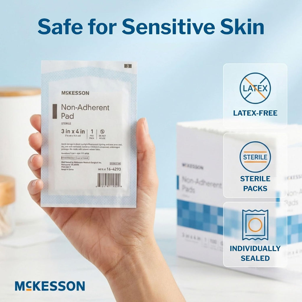 McKesson Non-Adherent Pads for Wounds, Sterile, 3 x 4 in, 100 ct