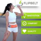FlipBelt Classic Running Belt, Phone Holder for Running, Money Belt Pouch