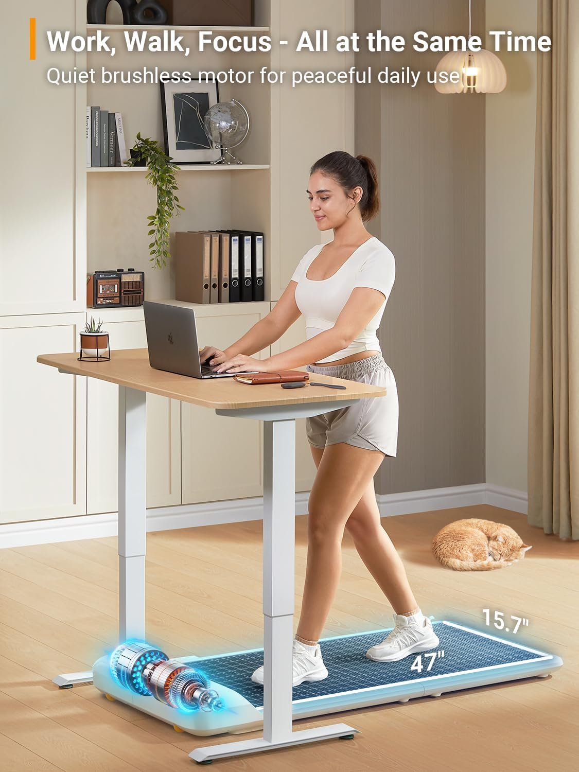 WalkingPad C2 Foldable Walking Pad Treadmill, Under Desk Compact Design | Foldable Design for Compact Storage and Space Saving, Smart FootSense Control, LED Display for Daily Walking, Jogging