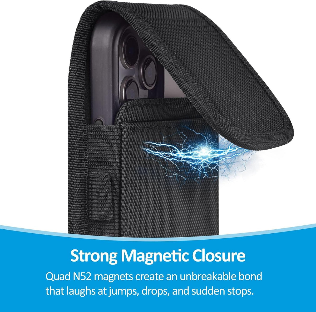 Cell Phone Holster with Card Holder Pouch Belt Clip Men for iPhone 17 Air 16 15 14 13 12 11 Pro Max Plus Samsung Galaxy S25 S24 S23 S22 Plus FE, L-Black