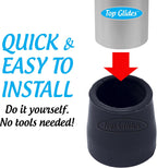 Steel-Reinforced Walker, Commode, and Bath Bench Replacement Rubber Tips, Black, 1 1/8" (Pack of 4) …