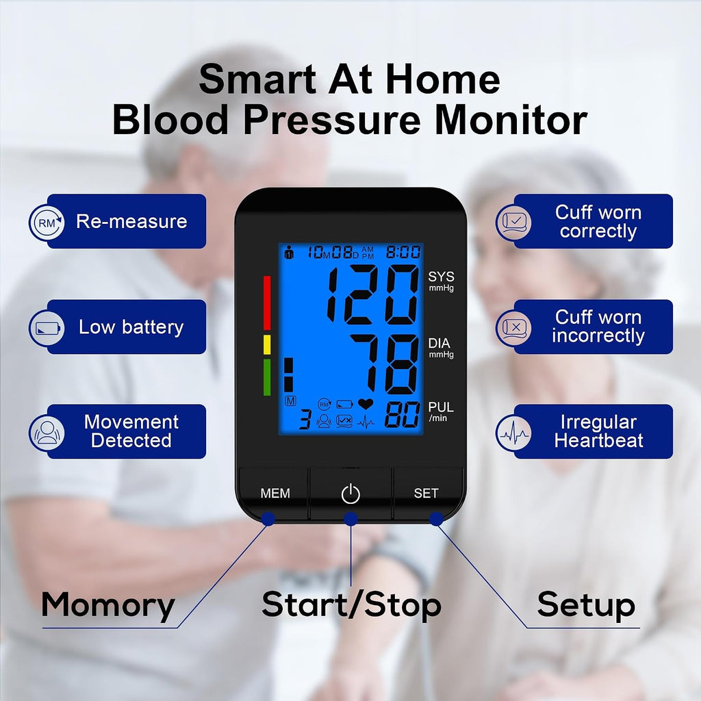 Automatic Upper Arm Blood Pressure Monitor for Home Use with 9-17&13-21 in | L/XL/Extra Large Cuff, FSA&HSA Eligible Accurate Portable Fit Big Arms BP Machine