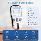 Home Cholesterol Test Kit, 8 in 1 Cholesterol Test Kit with 10 Test Strips for Home Use